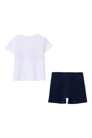 T-shirt en Short - Wit en Marineblauw