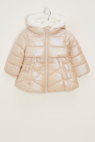 Gewatteerde jas met capuchon - Goudkleurig