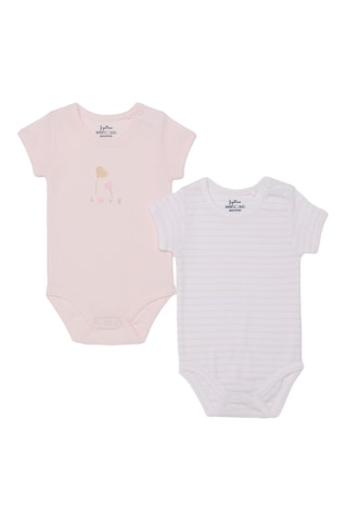 2 Biologische Katoenen Rompertjes - Wit en Poederroze