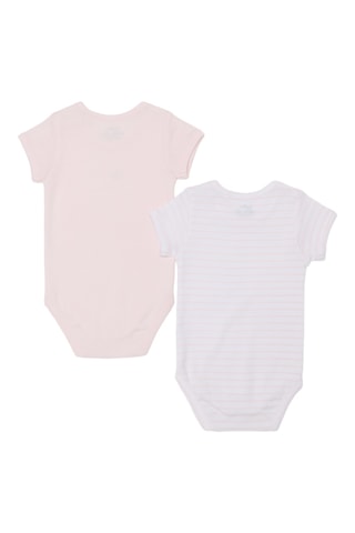 2 Biologische Katoenen Rompertjes - Wit en Poederroze