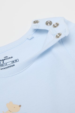 2 Biologische Katoenen Rompertjes - Wit en Hemelsblauw