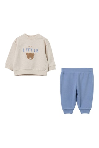 Biologisch Katoenen Sweater en broek - Lichtgrijs