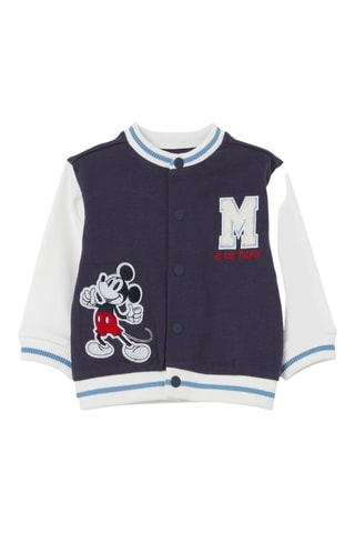 Biologische Katoenen Fleece Baseball Jasje Mickey Disney Indigoblauw