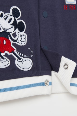 Biologische Katoenen Fleece Baseball Jasje Mickey Disney Indigoblauw