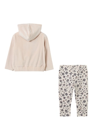 Ribfluwelen Sweater en Legging - Beige