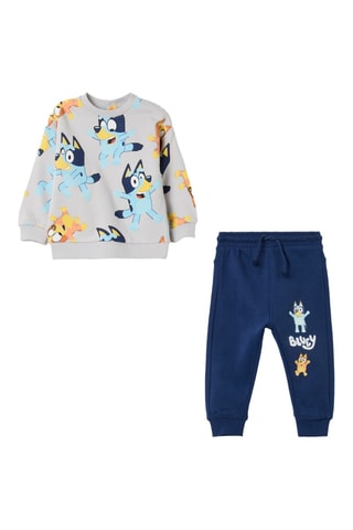 Biologisch Katoenen T-shirt en Broek Bluey en Bingo Bluey - Grijs en Blauw