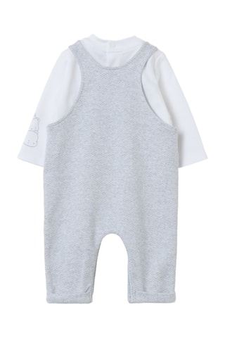 T-shirt en Tuinrok - Ecru en Gemêleerd Lichtgrijs