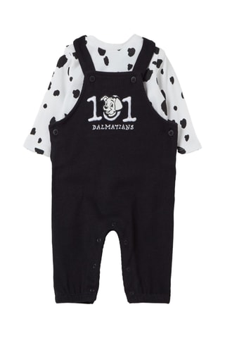 Biologisch Katoenen T-shirt en Tuinbroek 101 Dalmatiërs Disney - Zwart en Wit