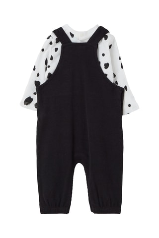 Biologisch Katoenen T-shirt en Tuinbroek 101 Dalmatiërs Disney - Zwart en Wit