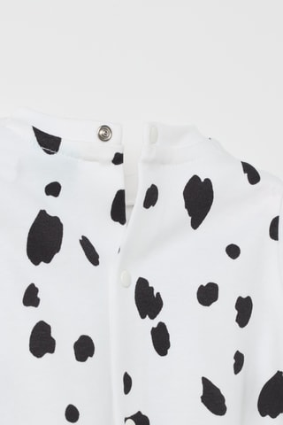 Biologisch Katoenen T-shirt en Tuinbroek 101 Dalmatiërs Disney - Zwart en Wit