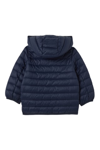 Gewatteerde jas met capuchon - Marineblauw