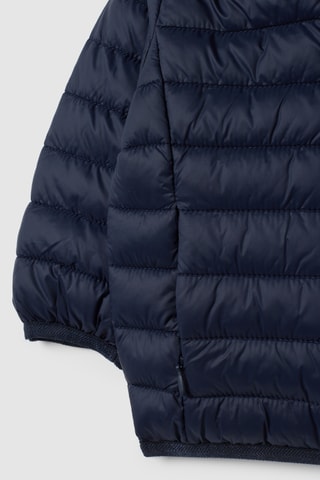 Gewatteerde jas met capuchon - Marineblauw