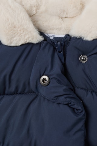 Gewatteerde jas met capuchon - Marineblauw