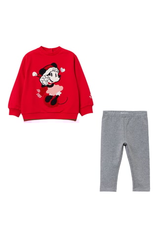 Sweater en Legging Minnie Disney- Rood en Gemêleerd Lichtgrijs