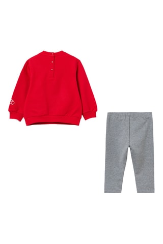 Sweater en Legging Minnie Disney- Rood en Gemêleerd Lichtgrijs