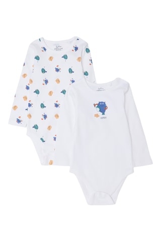 2 Biologische Katoenen Rompertjes - Wit