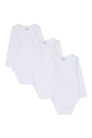 3 Biologische Katoenen Rompertjes - Wit