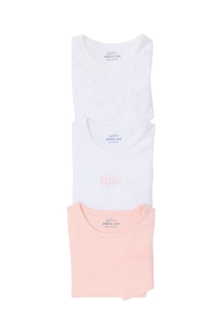 3 Biologische Katoenen Rompertjes - Wit en Roze