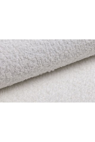 Canapé d'angle droit Maitano - Blanc - 5 places - Tissu bouclette