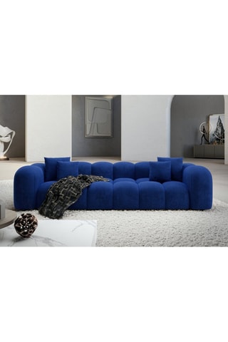 Canapé Nuvola - Bleu foncé - 4 places - Tissu toucher velours