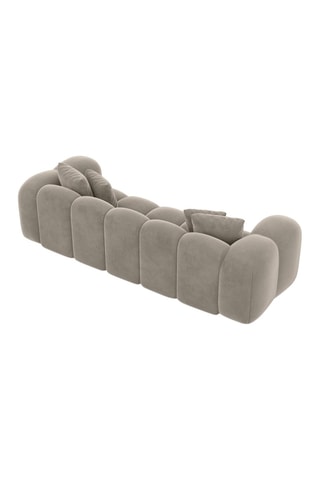 Canapé droit Nuvola  - Beige foncé - 3 places - Tissu velours