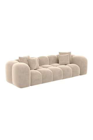 Canapé droit Nuvola - Crème - 3 places - Tissu velours