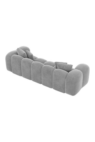 Canapé droit Nuvola - Gris clair - 3 places - Tissu velours