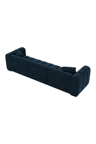 Canapé droit Luma - Bleu foncé - 3 places - Tissu velours