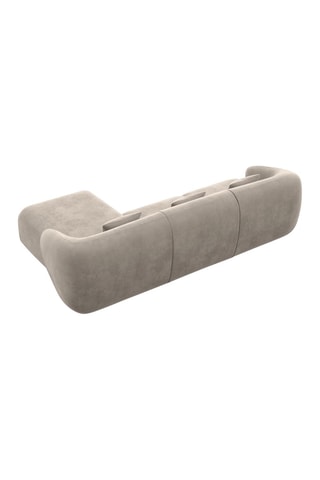 Canapé d'angle droit Maitano - Beige foncé - 5 places - Tissu toucher velours