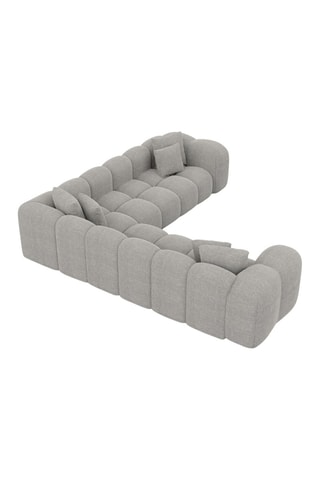 Canapé d'angle Nuvola - Gris clair - 6 places - Tissu structuré