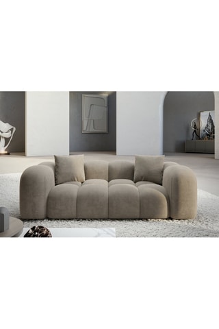 Canapé Nuvola - Beige foncé - 2 places - Tissu toucher velours