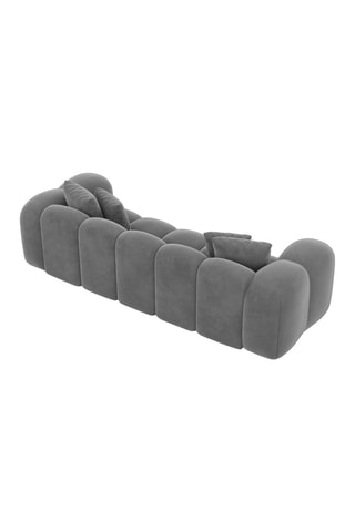 Canapé Nuvola - Gris foncé - 3 places - Tissu toucher velours