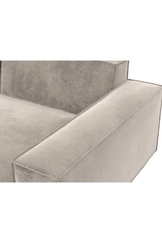 Canapé Lionel - Sable - 4 places - Tissu toucher velours