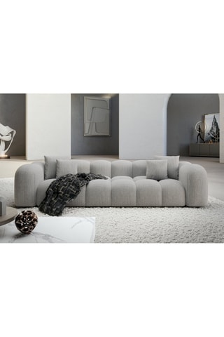 Canapé Nuvola - Gris clair - 4 places - Tissu structuré