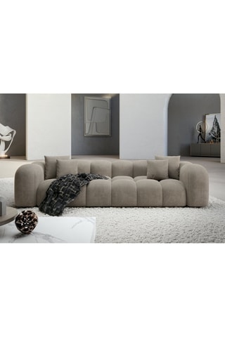 Canapé Nuvola - Beige foncé - 4 places - Tissu toucher velours