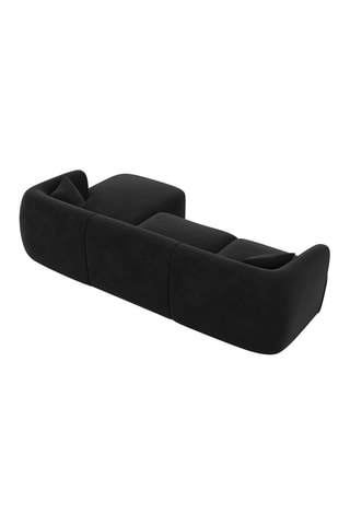 Canapé d'angle droit Ozura - Noir - 5 places - Tissu toucher velours