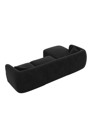 Canapé d'angle gauche Ozura - Noir - 5 places - Tissu toucher velours