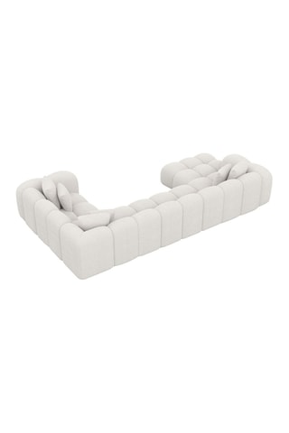 Canapé d'angle gauche panoramique Nuvola - Blanc - 7 places - Tissu structuré