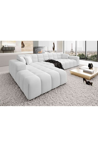Canapé d'angle gauche Cardano - Blanc - 5 places - En cuir