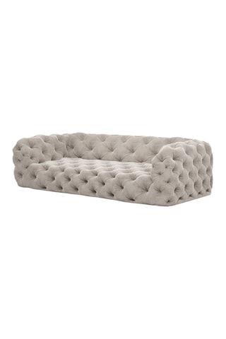 Canapé droit Honey - Crème - 3 places - Tissu velours