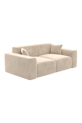 Canapé droit Lenova - Crème - 3 places - Tissu velours