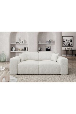 Canapé Lenova - Blanc - 3 places - Tissu structuré