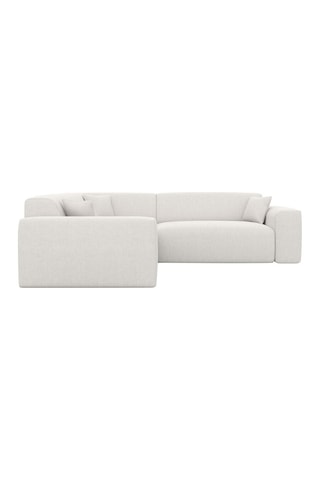 Canapé d'angle Lenova - Blanc - 6 places - Tissu structuré