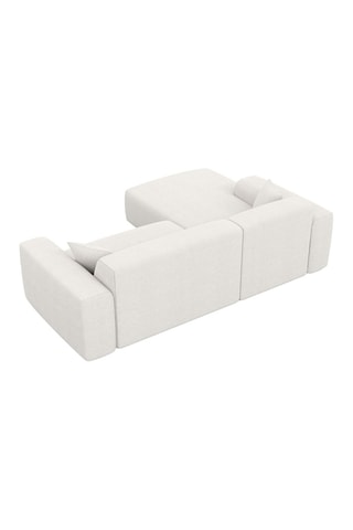 Canapé d'angle gauche Lenova - Blanc - 5 places - Tissu structuré