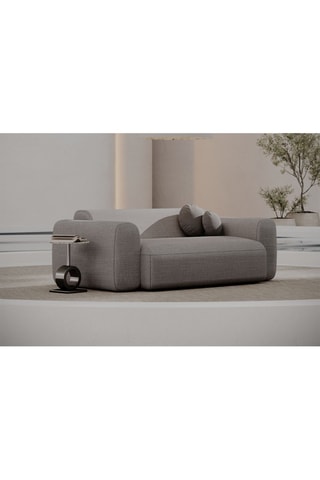 Canapé droit Moloko - Gris clair - 3 places - Tissu structuré