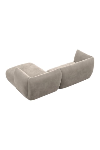 Canapé d'angle droit Leroy - Beige foncé - 5 places - Tissu toucher velours
