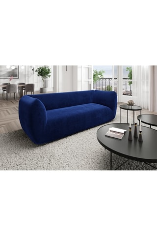Canapé Leroy - Bleu foncé - 3 places - Tissu toucher velours
