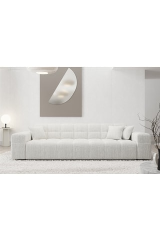 Canapé Cardano - Blanc - 3 places - Tissu structuré