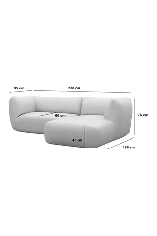 Canapé d'angle droit Leroy - Bleu foncé - 5 places - Tissu toucher velours