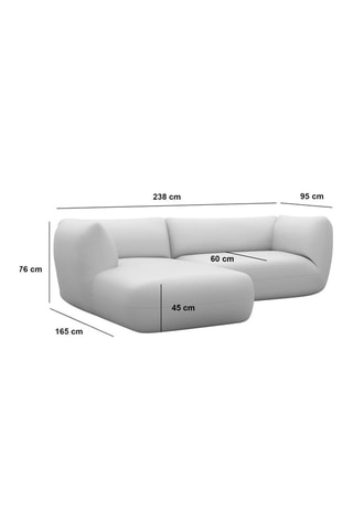 Canapé d'angle gauche Leroy - Bleu foncé - 5 places - Tissu toucher velours